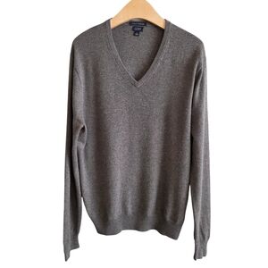 J. Crew Men's Italian Cashmere V-neck Sweater Preppy Old Money Academia Sz L